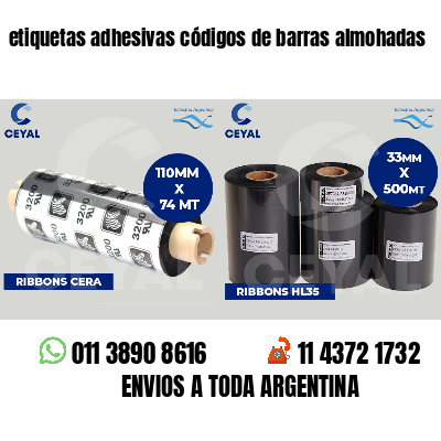 etiquetas adhesivas códigos de barras almohadas