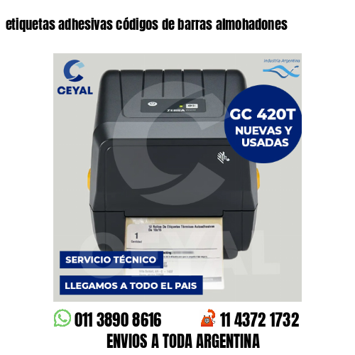 etiquetas adhesivas códigos de barras almohadones