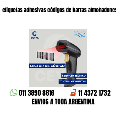 etiquetas adhesivas códigos de barras almohadones