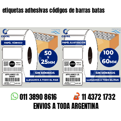 etiquetas adhesivas códigos de barras batas