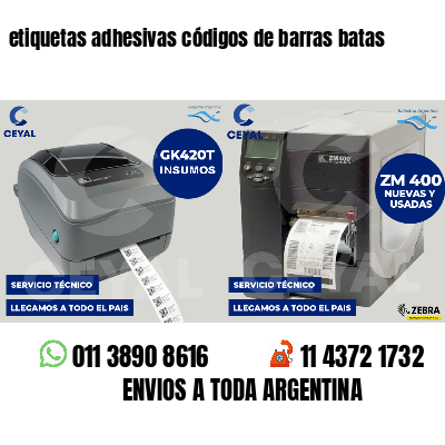 etiquetas adhesivas códigos de barras batas