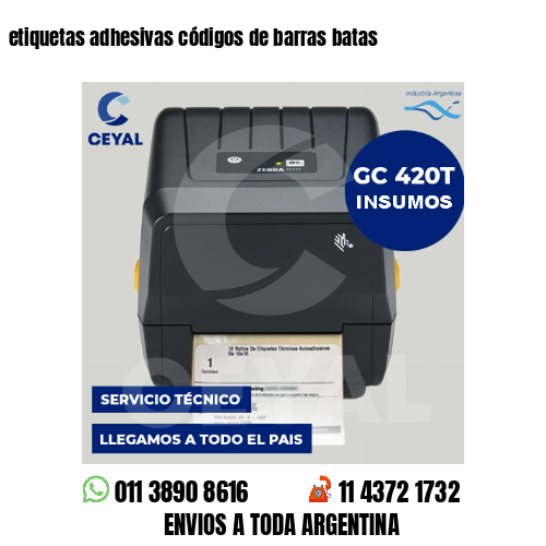 etiquetas adhesivas códigos de barras batas