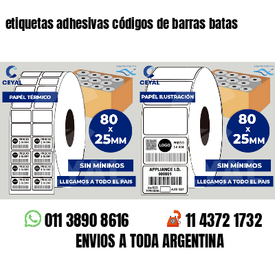 etiquetas adhesivas códigos de barras batas