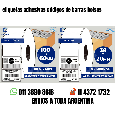 etiquetas adhesivas códigos de barras bolsos