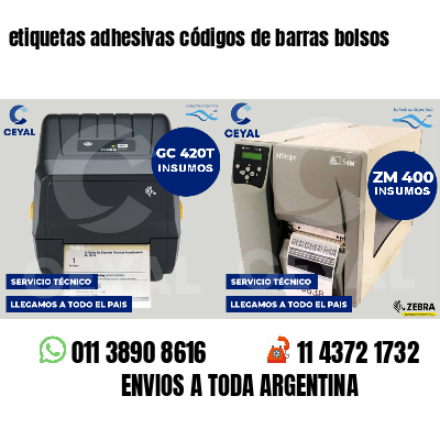 etiquetas adhesivas códigos de barras bolsos