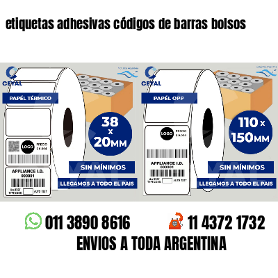 etiquetas adhesivas códigos de barras bolsos