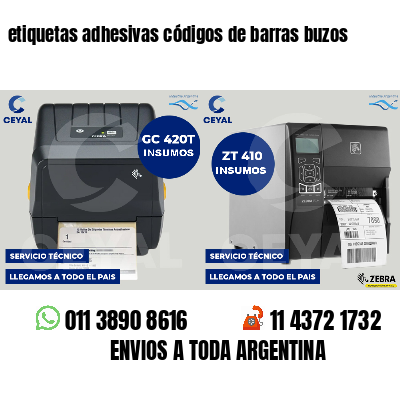 etiquetas adhesivas códigos de barras buzos