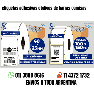 etiquetas adhesivas códigos de barras camisas