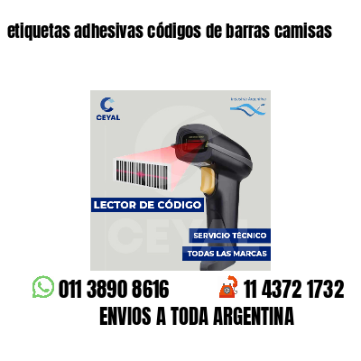 etiquetas adhesivas códigos de barras camisas