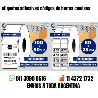 etiquetas adhesivas códigos de barras camisas