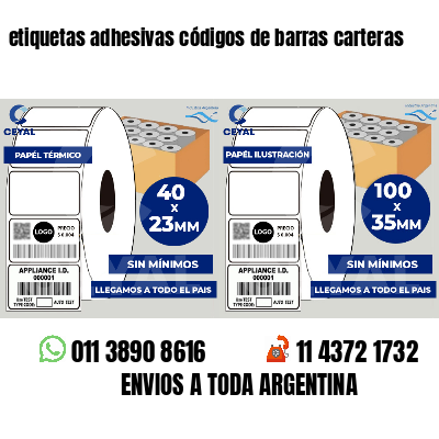 etiquetas adhesivas códigos de barras carteras