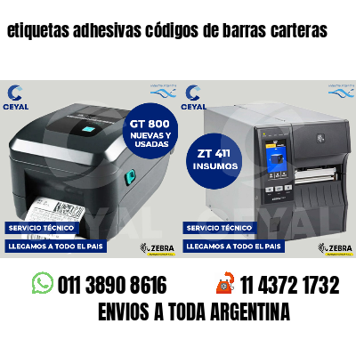 etiquetas adhesivas códigos de barras carteras