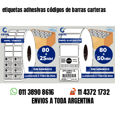 etiquetas adhesivas códigos de barras carteras