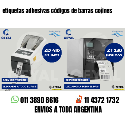 etiquetas adhesivas códigos de barras cojines