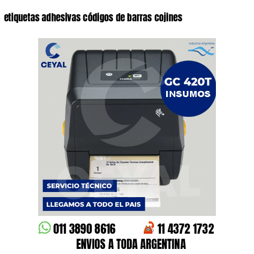 etiquetas adhesivas códigos de barras cojines