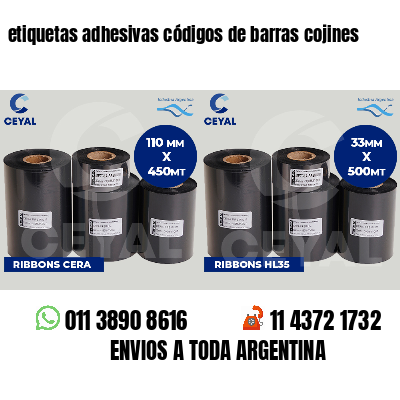 etiquetas adhesivas códigos de barras cojines