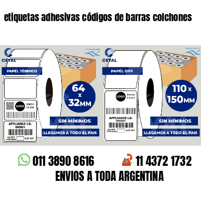 etiquetas adhesivas códigos de barras colchones