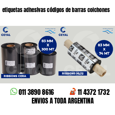 etiquetas adhesivas códigos de barras colchones