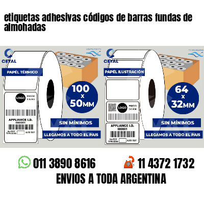 etiquetas adhesivas códigos de barras fundas de almohadas