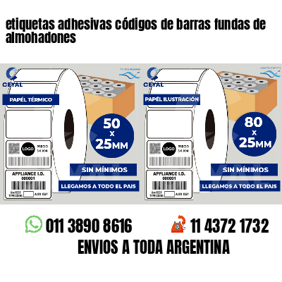 etiquetas adhesivas códigos de barras fundas de almohadones