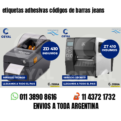 etiquetas adhesivas códigos de barras jeans