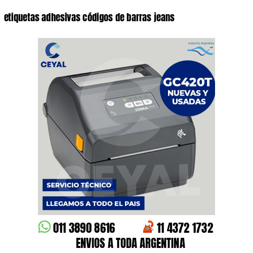 etiquetas adhesivas códigos de barras jeans