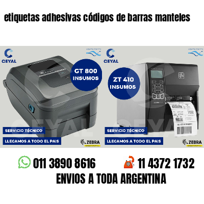 etiquetas adhesivas códigos de barras manteles