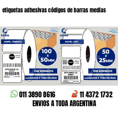 etiquetas adhesivas códigos de barras medias