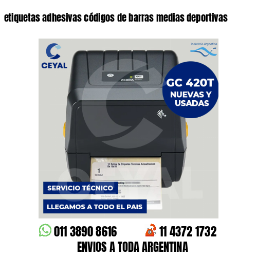 etiquetas adhesivas códigos de barras medias deportivas