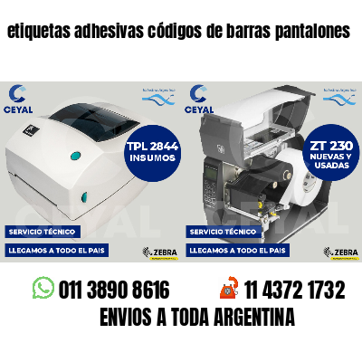 etiquetas adhesivas códigos de barras pantalones