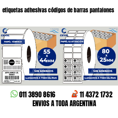 etiquetas adhesivas códigos de barras pantalones