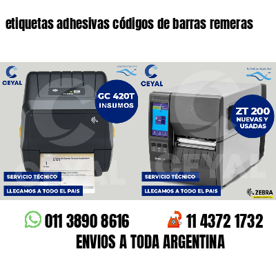 etiquetas adhesivas códigos de barras remeras