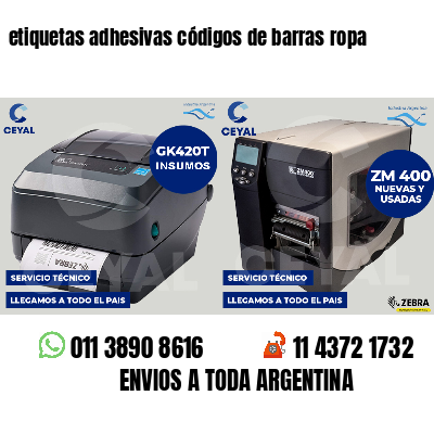 etiquetas adhesivas códigos de barras ropa