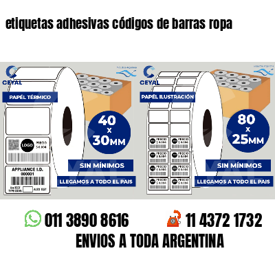 etiquetas adhesivas códigos de barras ropa