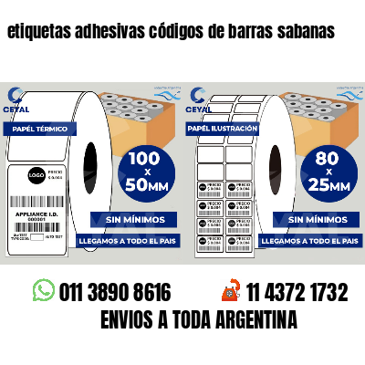 etiquetas adhesivas códigos de barras sabanas