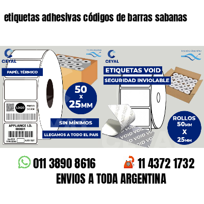 etiquetas adhesivas códigos de barras sabanas