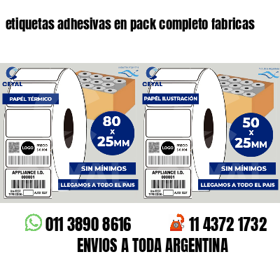 etiquetas adhesivas en pack completo fabricas