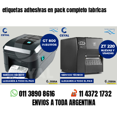 etiquetas adhesivas en pack completo fabricas