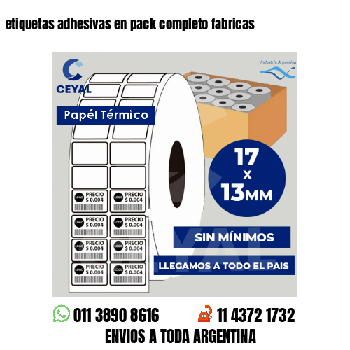 etiquetas adhesivas en pack completo fabricas