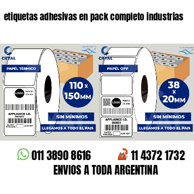 etiquetas adhesivas en pack completo industrias