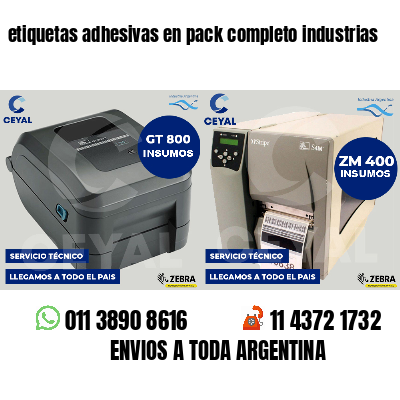 etiquetas adhesivas en pack completo industrias