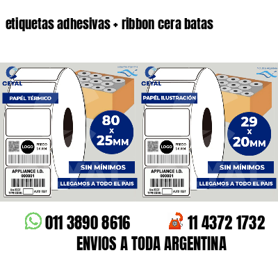 etiquetas adhesivas   ribbon cera batas