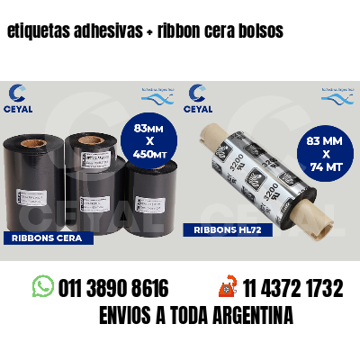 etiquetas adhesivas   ribbon cera bolsos