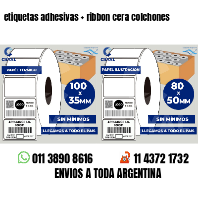 etiquetas adhesivas   ribbon cera colchones