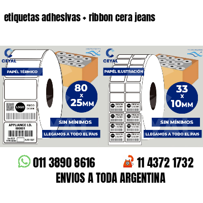 etiquetas adhesivas   ribbon cera jeans