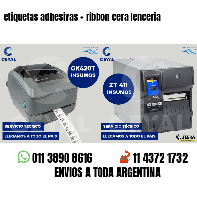 etiquetas adhesivas   ribbon cera lenceria