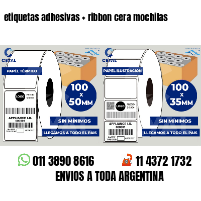 etiquetas adhesivas   ribbon cera mochilas