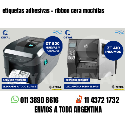 etiquetas adhesivas   ribbon cera mochilas