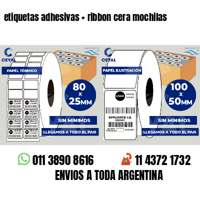 etiquetas adhesivas   ribbon cera mochilas