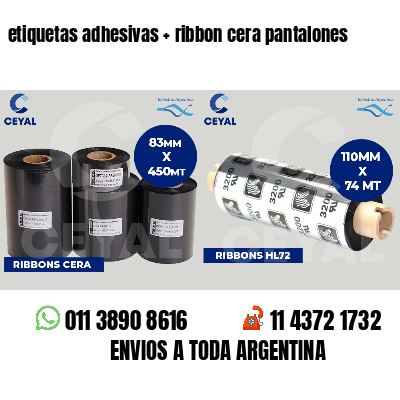 etiquetas adhesivas   ribbon cera pantalones